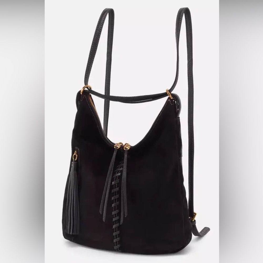 HOBO Merrin suede and leather backpack